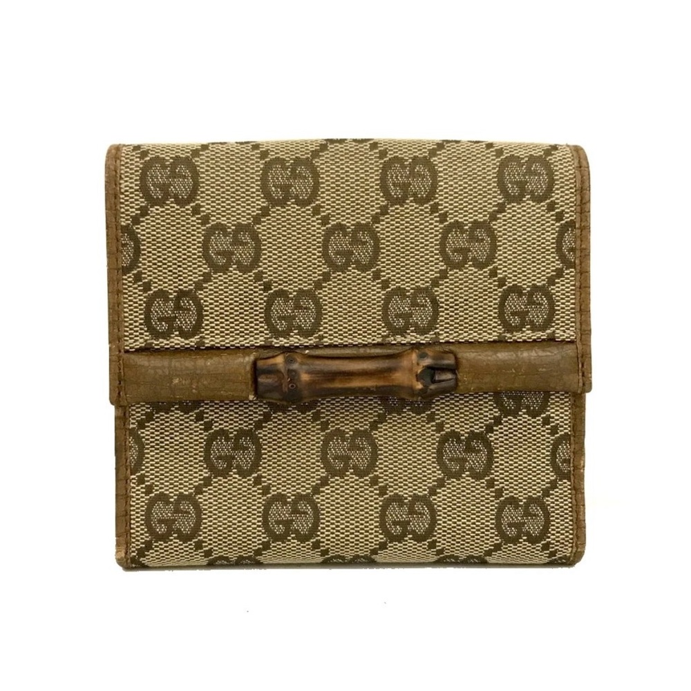 Gucci Beige and Brown Monogram Wallet